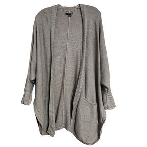American Eagle Gray Cotton Knit Oversize Dolman Sleeve Open Cardigan Sweater XL